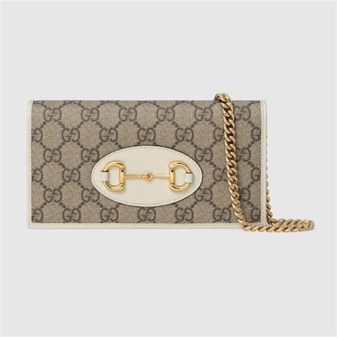 gucci horsebit 1955 wallet with chain white|Gucci Horsebit wallet on chain.